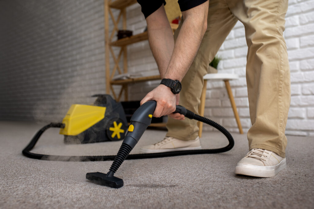 man doing professional home cleaning service